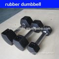 High quality hex rubber dumbbells